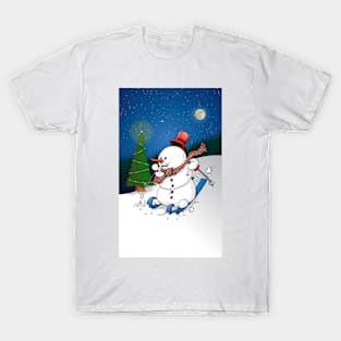 A snowman on skies T-Shirt